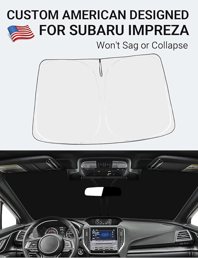 Proadsy Windshield Sunshade for Subaru Impreza 2015-2024 2025 Custom Fit WRX Sedan, Base, Premium, Limited, STI, STI Limited, Foldable Shade Sun Visor Protector Blocks UV Rays Keep Car Cooler