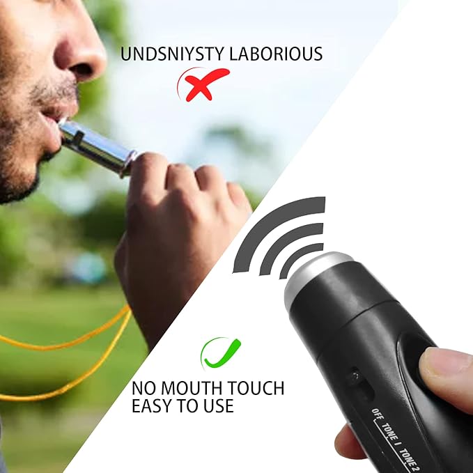 Electronic Whistle for Coaches, Handheld Lound Electric Whistle with Lanyard and Three Tone for Volleyball, Soccer Referee, P.E. Teacher, Police,Outdoor Camping, Self Defense Emergency