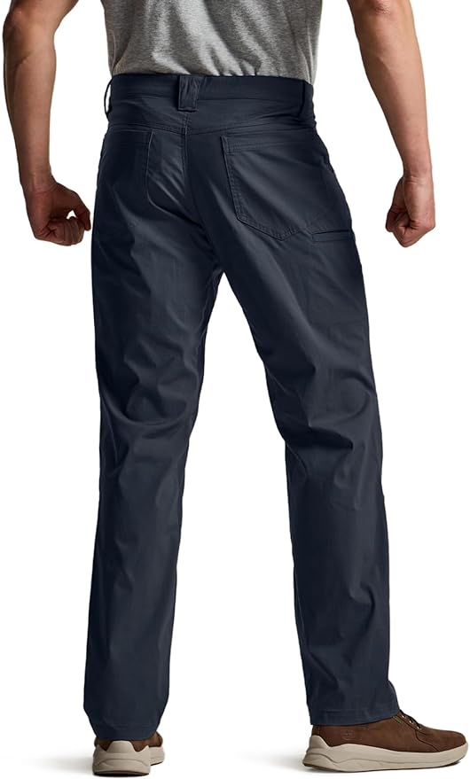 CQR Men's Vent Stretch Pants, Quick Dry Lightweight Casual Cargo Pants, Water Resistant Straight-Fit Utility Work Pants