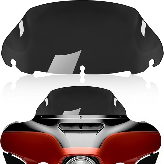 9 Inch Black Wave Windshield Windscreen Wind Splitter Compatible For 2014-2023 Fit For Harley Davidson Touring Street Glide Electra Glide Ultra Limited Tri Glide Flht Flhx Flhtk Flhtc Flhtcu