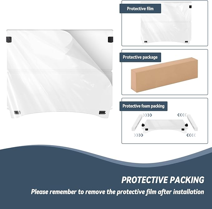 Golf Cart Windshield for EZGO/Club Car DS/Precedent/Yamaha Gas & Electric Models, 5MM Thicken Foldable, Clear Highly Transparent and Impact Resistant Acrylic