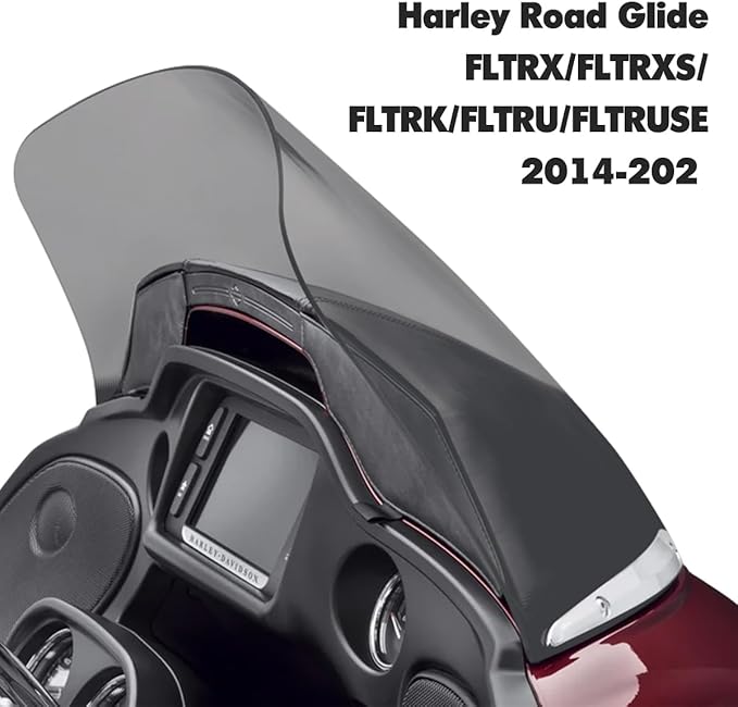 13" Windshield for Harley Davidson Touring Road Glide CVO FLTRX/FLTRXS/FLTRK/FLTRU/FLTRUSE 2014-2022 Windscreen Air Deflector, Smoke