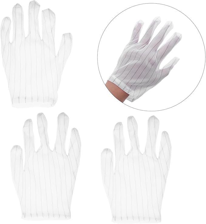200pcs Esd Dotted Anti-static Gloves Washable Non-slip Work Mittens for Electronics Repair PC Building Automotive Use Protective Gear