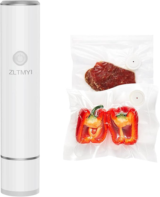 Handheld Vacuum Sealer for Food,Compact Portable Vacuum Sealer Machine Include Reusable Vacuum Sealer Bags Ideal for Preservation Fresh,Sous-Vide,Meal Prep and Food Storage(20 S+XL ZZ)