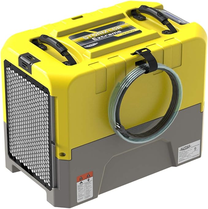 ALORAIR 180 PPD Commercial Dehumidifier with Pump Drain Hose, LGR Dehumidifiers for Basement Warehouse & Job Sites, Crawl Space Dehumidifier for Water Damage Restore, 5-Year-Limited Warranty, Yellow