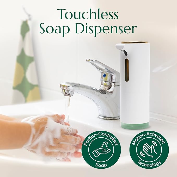Cleanomic Touchless Soap Dispenser - Automatic Soap Dispenser, Automatic Hand Soap Dispenser, Automatic Soap Dispenser Touchless, Auto Soap Dispenser Touchless, Bathroom Countertop Soap Dispenser
