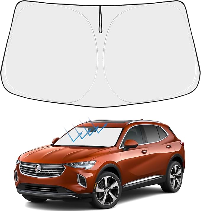 Proadsy 2025 Upgrade Front Windshield Sun Shade Foldable Sunshade Protector Custom Fit 2025 2024 2023 2022 2021 Buick Envision 1SV, Preferred, Essence, Premium, Premium II SUV Accessories