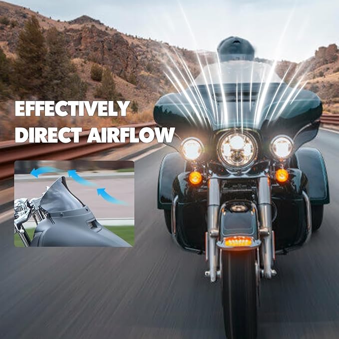 9" Windshield Windscreen for 2014-2024 Harley Davidson Touring Street Glide Electra Glide/Ultra Limited/Tri Glide FLHT FLHX FLHXS FLHTK, Clean