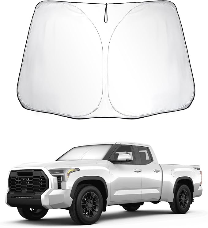 SKTU 2022-2026 Tundra Front Windshield Sunshade for 2022-2025 2026 Toyota Tundra 2023 2024 2025 2026 Toyota Sequoia Windshield Sunshade for Blocks UV Rays and Blocks Heat and Sun Keeps Vehicle Cool