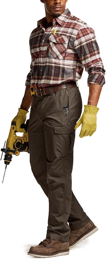 CQR Men's Winter Tactical Cargo Pants, Thermal Fleece Lined Outdoor Snow Ski Hiking Work