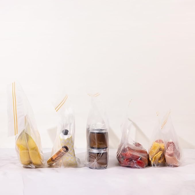 2-in-1 Reusable Food Storage Bags - Small 15 Pack(8.1"x7.1") & Large 10 Pack (10.7"x11") | Leakproof Freezer Bags, BPA-Free Eco-Friendly Silicone Zip Bags for Meal Prep, Snacks, Leftovers, Travel