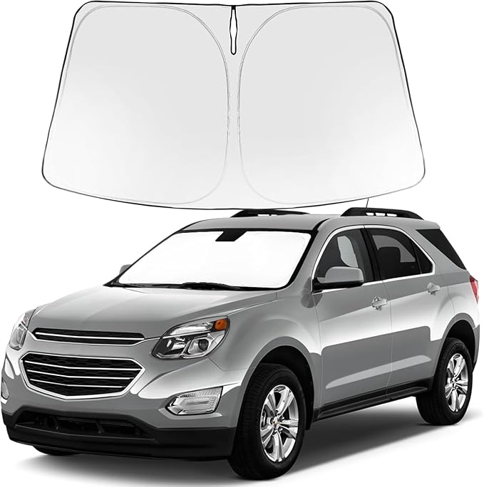 Proadsy 2025 Upgrade Windshield Sun Shade Custom Fit 2010-2017 Chevrolet Equinox Foldable Front Sunshade Protector Sun Visor Blocks UV Rays Keep Car Cooler