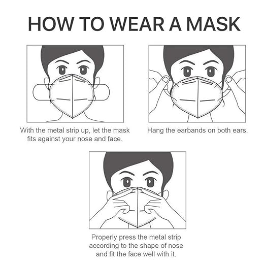 50PCS KN95 Face Mask 5 Layer Cup Dust Safety Masks Breathable Elastic Ear Loops Grey Masks