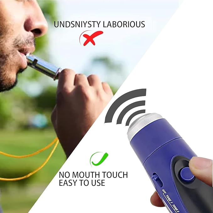 Electronic Whistle for Coaches, Handheld Lound Electric Whistle with Lanyard and Three Tone for Volleyball, Soccer Referee, P.E. Teacher, Police,Outdoor Camping, Self Defense Emergency
