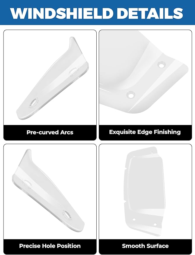5" Windshield Windscreen Wind Splitter Compatible for Harley Davidson CVO Street Glide FLHXSE 2023-2024, Street Glide FLHX 2024-Later, Clear (Vertical 5", Horizontal 7")