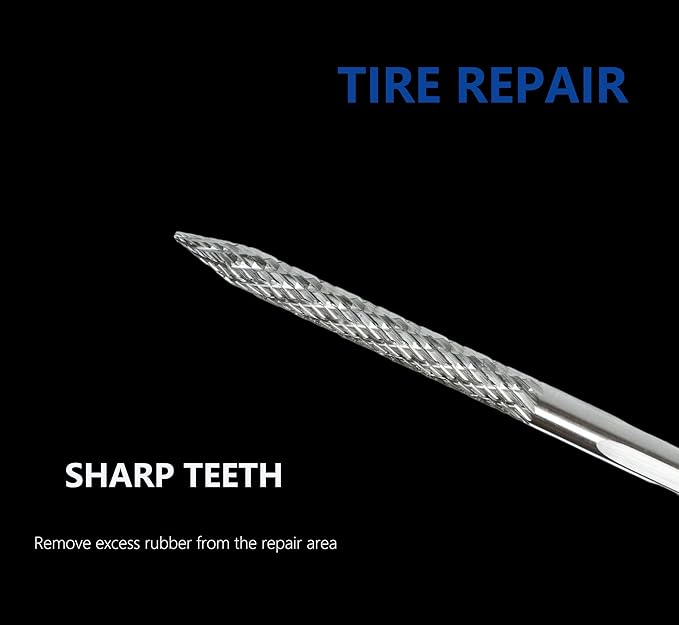 Tire Repair Drill Bits, 3-Piece Professional Kit with 1/8” 3/16” 1/4” Sizes, High-Speed Steel for Rubber Cleaning & Plug Installation（CB-M03H）