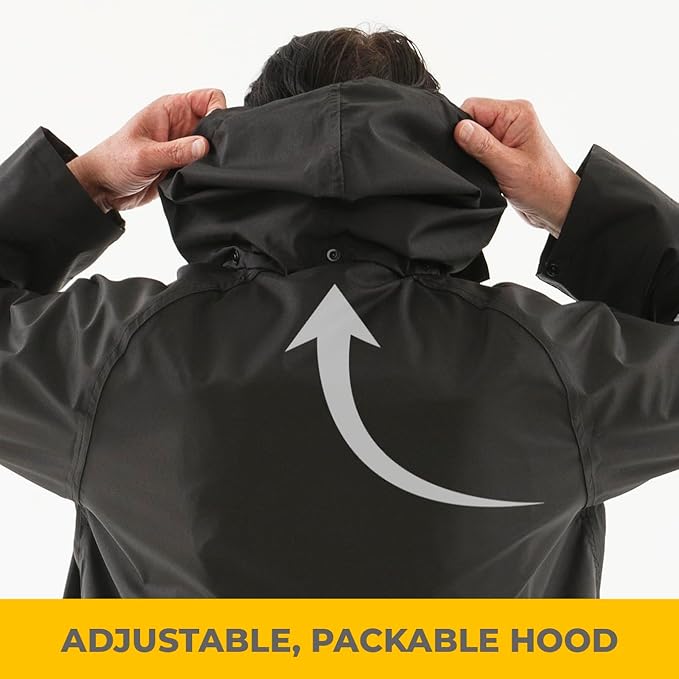 Safety Raincoat ALBATROSS PLUS Long Hooded Waterproof Emergency Rain Jacket Poncho for Men Women Adults