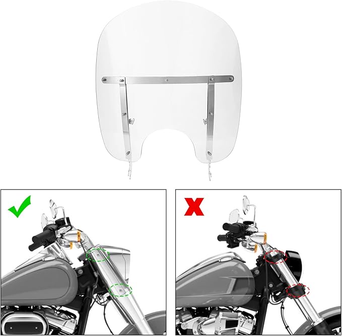 Green-L Clear Windshield Fit for Harley 2000-2017 Heritage Softail Classic Slim Deluxe Fat Boy Motorcycle Windscreen