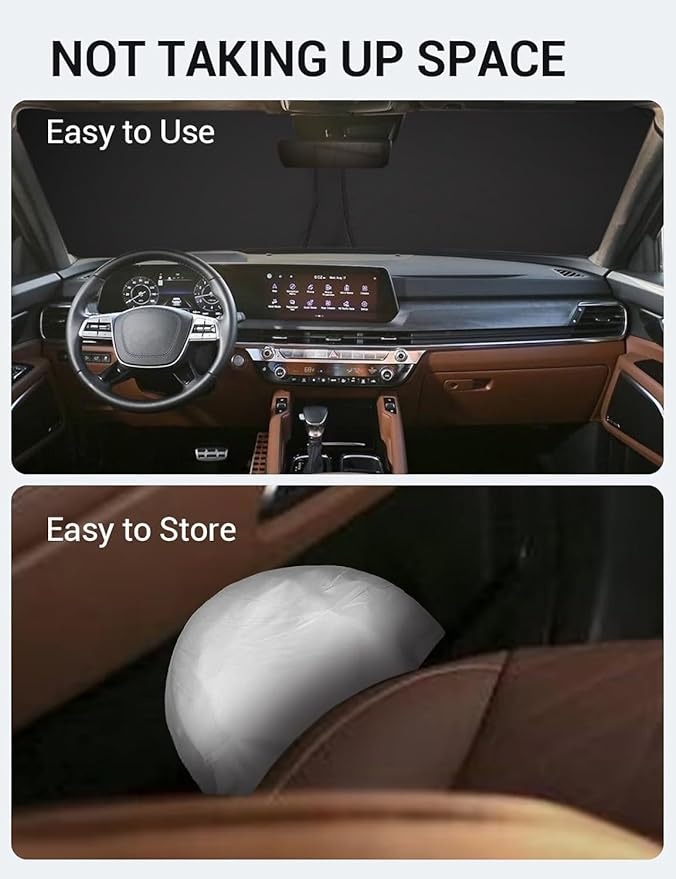 Proadsy 2025 Upgrade Windshield Sun Shade Custom Fit Kia Telluride 2020-2024 2025 4-Layer Foldable Front Sunshade Protector Sun Visor Blocks UV Rays Keep Car Cooler Accessories
