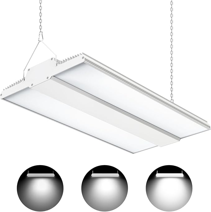 ADUB 200W High Bay LED Light 30,000LM, 1.63 FT LED Warehosue Lights UL DLC Listed, 5000K Linear Hanging Shop Fixture Dimmable 0-10V, Commercial High Bay Light for Workshop Garage Factory, AC100-277V