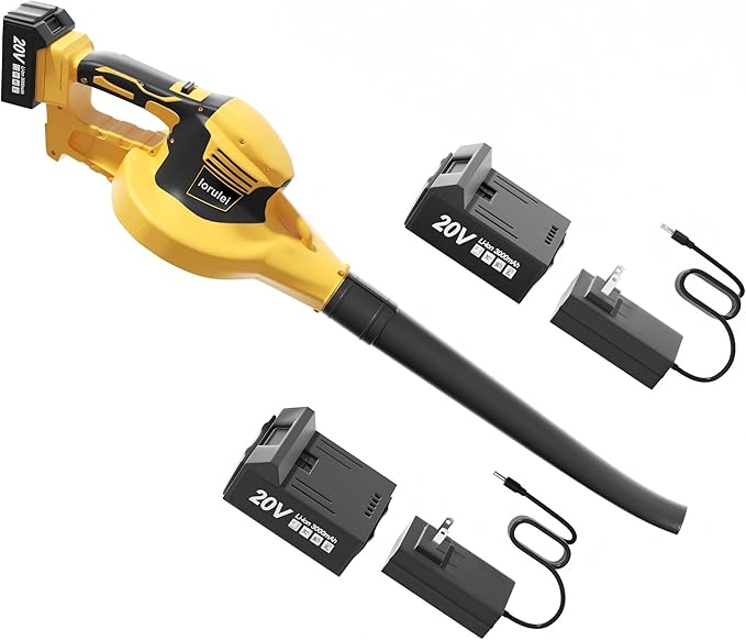 Leaf Blower Cordless, 20V Electric Cordless Leaf Blower with 2 Battery and 2 Fast Charger, Powerful Battery Blower for Lawn Care, Leaves, Dust and Patio