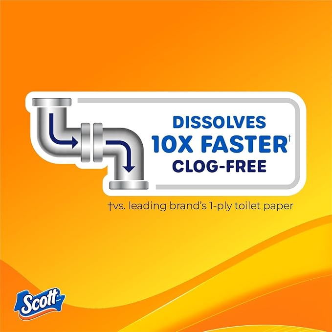 Scott ComfortPlus Toilet Paper with Soft Lavender Scented Tube, 12 Mega Rolls, 310 Sheets per Roll, Septic-Safe, 1-Ply Toilet Tissue