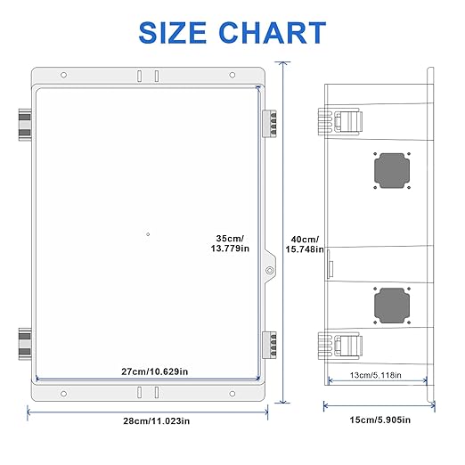 Electrical Box, Outdoor Electrical Junction Box 15.7"x11"x5.9" IP65 Waterproof ABS Plastic Enclosure Project Box with Internal Mounting Panel Hinged Lid (Grey Plastic)