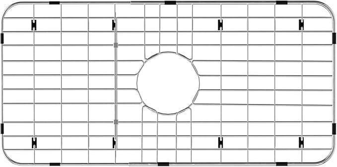 Sink Protector Sink Grates Stainless Steel Bottom Grid 25" X 12.8", Centered Drain with Corner Radius, Metal Sink Grate Protector