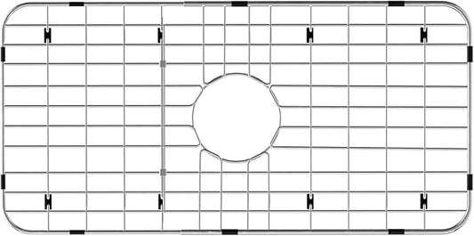 Sink Protector Sink Grates Stainless Steel Bottom Grid 25" X 12.8", Centered Drain with Corner Radius, Metal Sink Grate Protector
