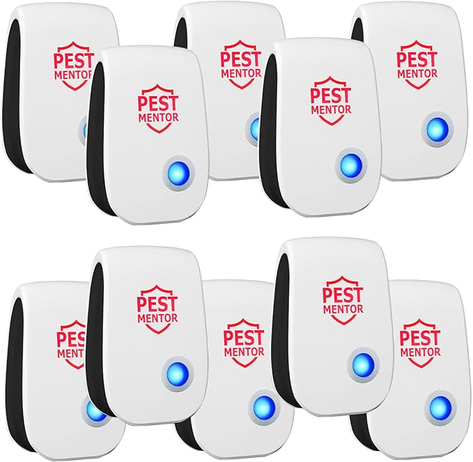 Ultrasonic Pest Control Repeller 10Pack, Indoor Repellent for Mouse, Roach, Ant, Rodent, Bugs, Mosquito, Spider Repellent for House Garage Warehouse Kitchen