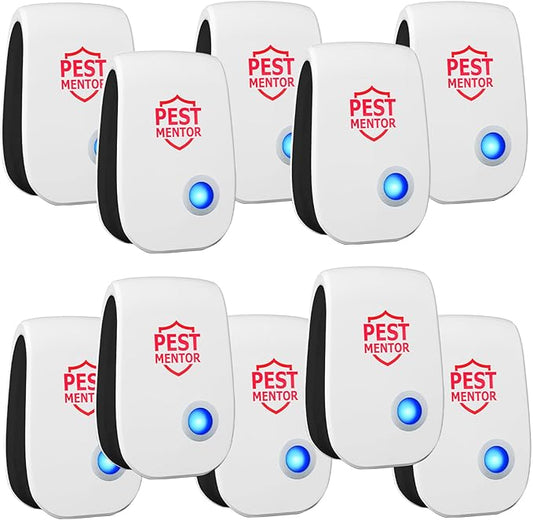 Ultrasonic Pest Control Repeller 10Pack, Indoor Repellent for Mouse, Roach, Ant, Rodent, Bugs, Mosquito, Spider Repellent for House Garage Warehouse Kitchen