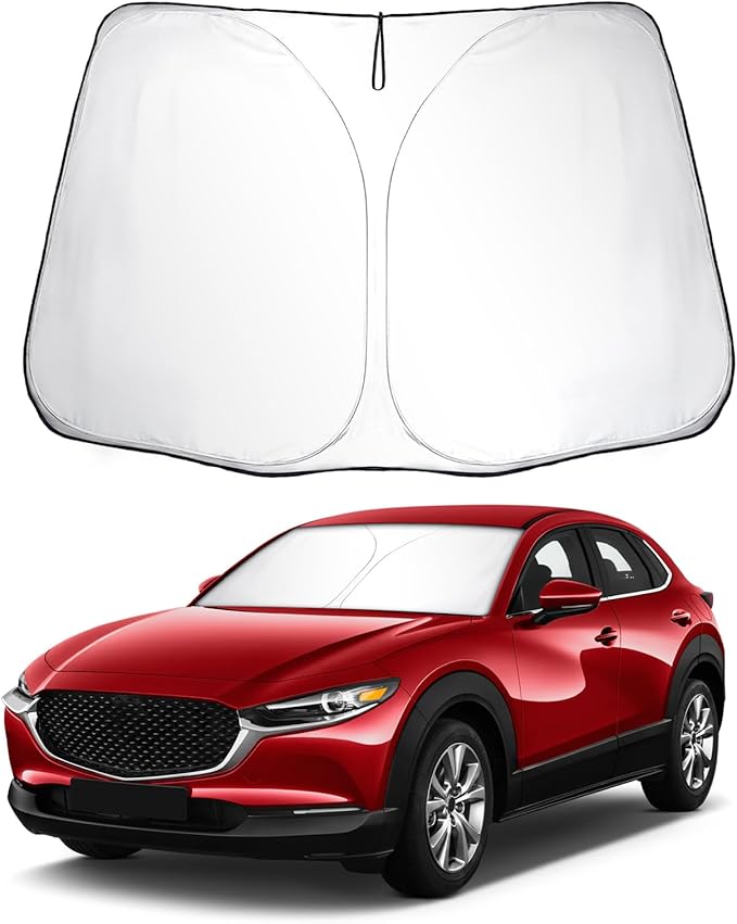 SKTU 2020-2024 2025 2026 CX-30 Accessories Front Windshield Sunshade for 2020-2024 2025 2026 Mazda CX30 Windshield Sunshade Foldable for Blocks UV Rays and Blocks Heat and Sun Keeps Vehicle Cool