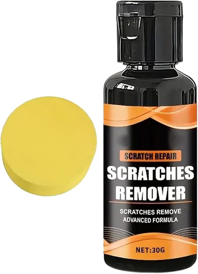 Eyeglass Scratch Remover, 30 grams Sunglasses Cleaner with Sponge, Lens Polishing Kit, Anti-Scratch Glass Cleaner for Watches, Cameras, Car Windshields, Auto, Home, Travel, Office