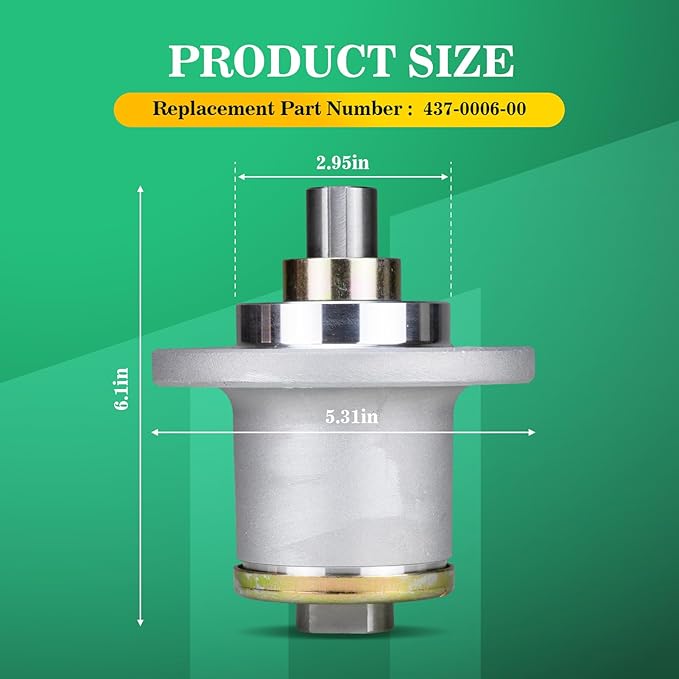 437-0006-00 Deck Spindle for Spartan Mower Parts Accessories Fits RZ Pro HD Tuff Torq 2017-2022 Heavy Duty Spindle 437-0006-00