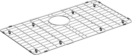 Large Metal Sink Rack 27-9/16" X 14-9/16",Sink Protector for Kitchen Sink,Stainless Steel Sink Grid for Bottom of Sink,Sink Grate with Rear Drain Hole for Single Bowl with Strainer,1 Pack