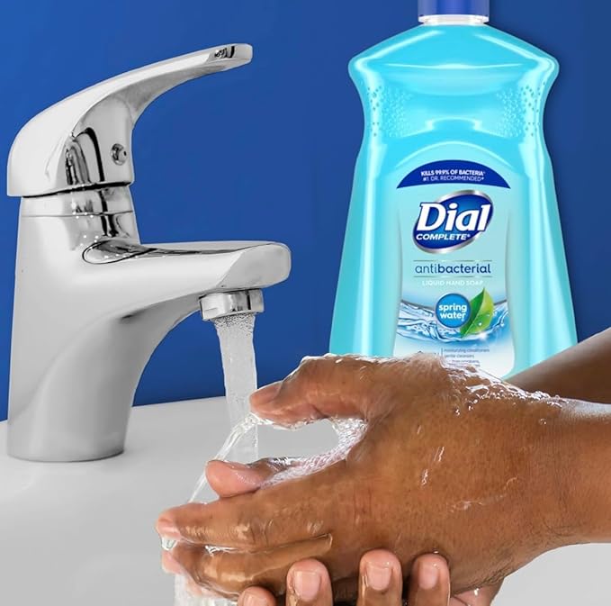 Dial Antibacterial Defense Liquid Hand Soap + Aloe, Spring Water Scent, 52 Fl Oz Hand Soap Refill (Pack of 3), Dermatologist-Tested, Gentle Formula