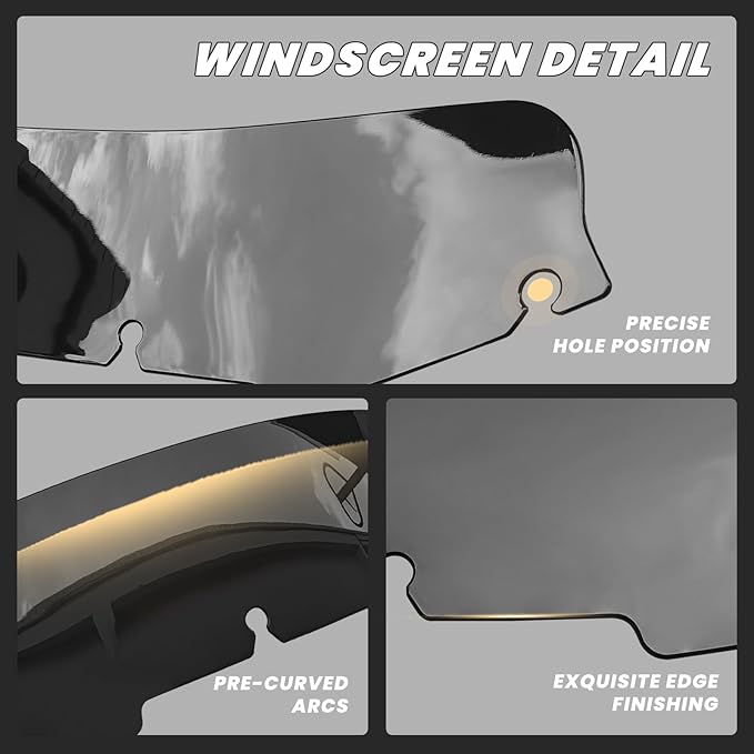 5" Windshield Windscreen Compatible for Harley Touring Electra Street Glide FLHX FLHT 1996-2013 (Black, 5")
