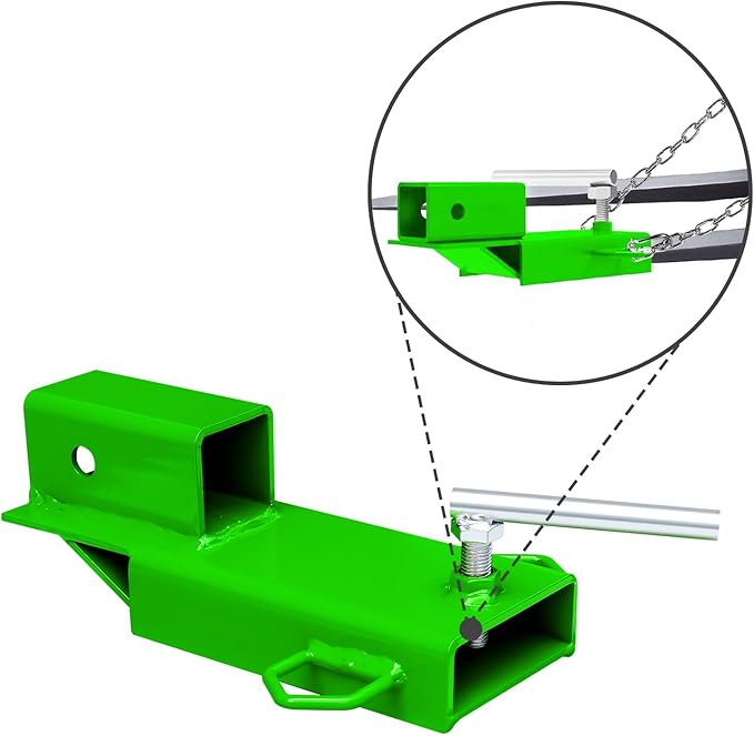 Tow Hitch for Fork Lift Forks, EBESTTECH 1PC 2" Fork Trailer Hitch Ball Receiver Trailer Towing Adapter with Chain Green