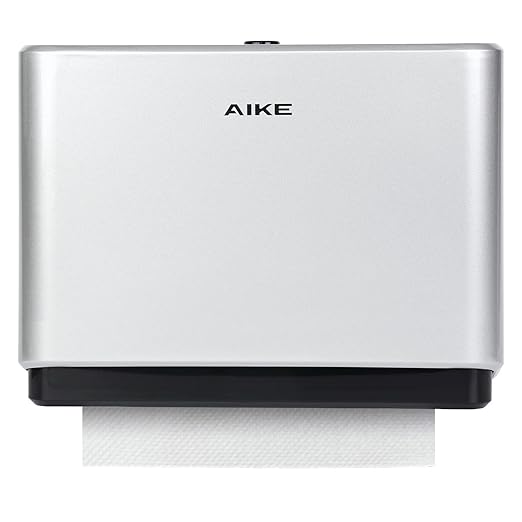 AIKE Wall Mount Paper Towel Dispenser, Fit Multifold Paper Towel Folded Size 10"x3.1" or Smaller, 200 Sheets Capacity Silver Finish