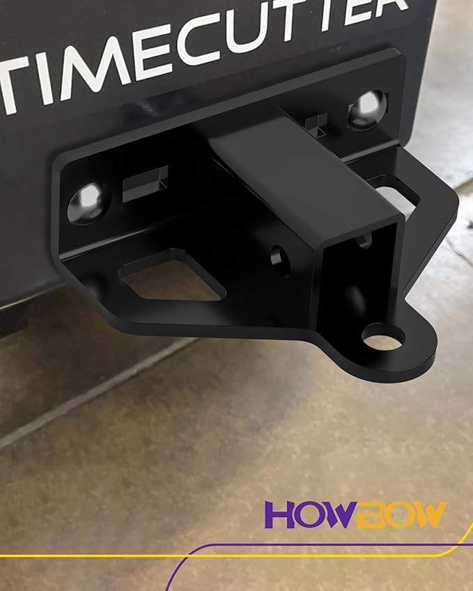 Zero Turn Lawn Mower Hitch with 1-1/4" Receiver, 6mm Thicker Heavy Duty Steel Trailer Receiver Hitch, Universal Upgrade 1-1/4 Hitch Receiver with Versatile Chain Slot and Carriage Bolt Hardware