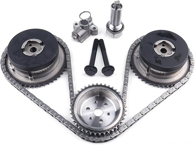 Engine Timing Chain Kit w/Head Gasket Set with Water Pump VCT Selenoid Actuator Gear for 2009-2017 Chevy Equinox Malibu Buick Lacrosse Regal Verano GMC Terrain 2.4L 2.2L 94201S HS26517PT 90537632