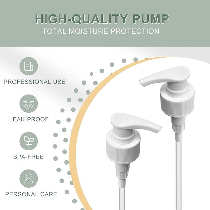 Universal Pump Dispenser, 28/410 Pump Lid Top Replacement Fits Most 1 Liter (33.8oz) Bottles for Sanitizer, Lotion, Shampoo, Conditioner (6 Pack)