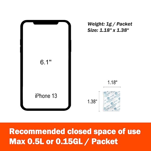 1 Gram 1000 Packets Fonday Food Grade Silica Gel Desiccants Packs Moisture Absorbers Dehumidifier