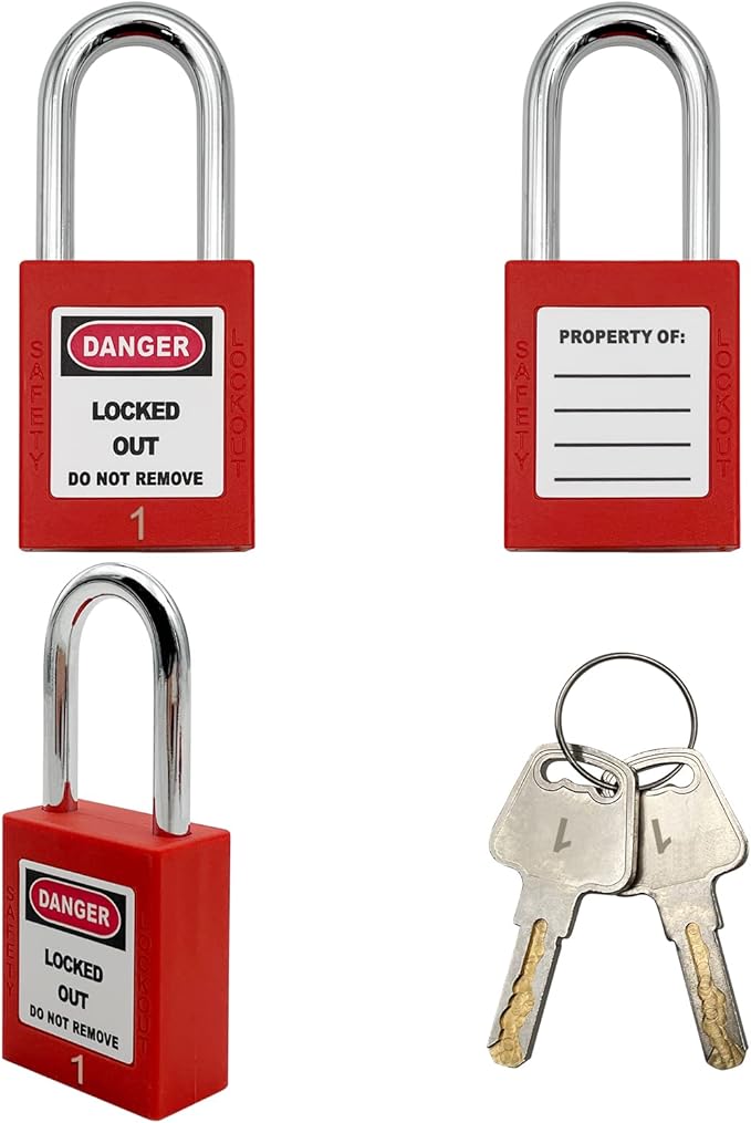 Lockout Tagout Locks, Safety Padlock, Loto Locks Keyed Differently Lock Out Tag Out 50 pcs Safety Padlocks Plastic with 50 Lockout TagOut Tags Red
