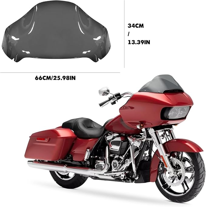 Smoke 13" Windshield for Harley Davidson Touring Road Glide CVO FLTRX/FLTRXS/FLTRK/FLTRU/FLTRUSE 2014-2022 Windscreen Air Deflector