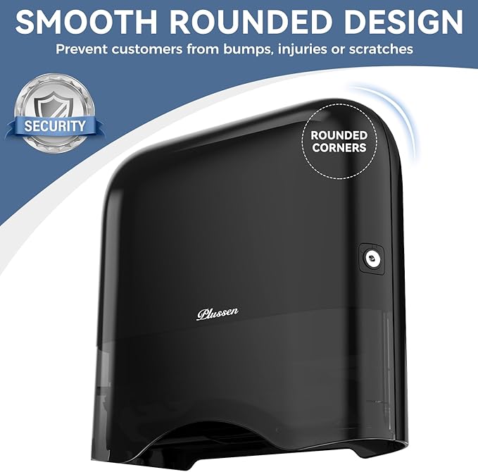 Commercial Paper Towel Dispenser Wall Mount Adhesive 250+ Multifold Trifold c-Fold Folded Hand Towel Dispenser for Bathroom 12" L x 3.8" W x 11.9" H