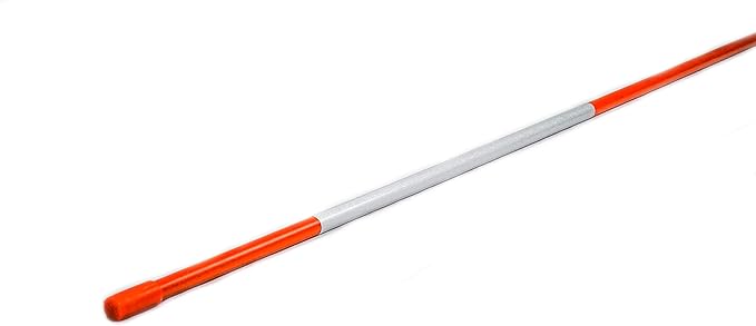 4ft Pro Snow Stakes - 48" x 5/16" Driveway Markers, Pointed Tip, Hy Viz Reflective Tape, Armor Cap (Choose Color/Quantity) (380, Orange)