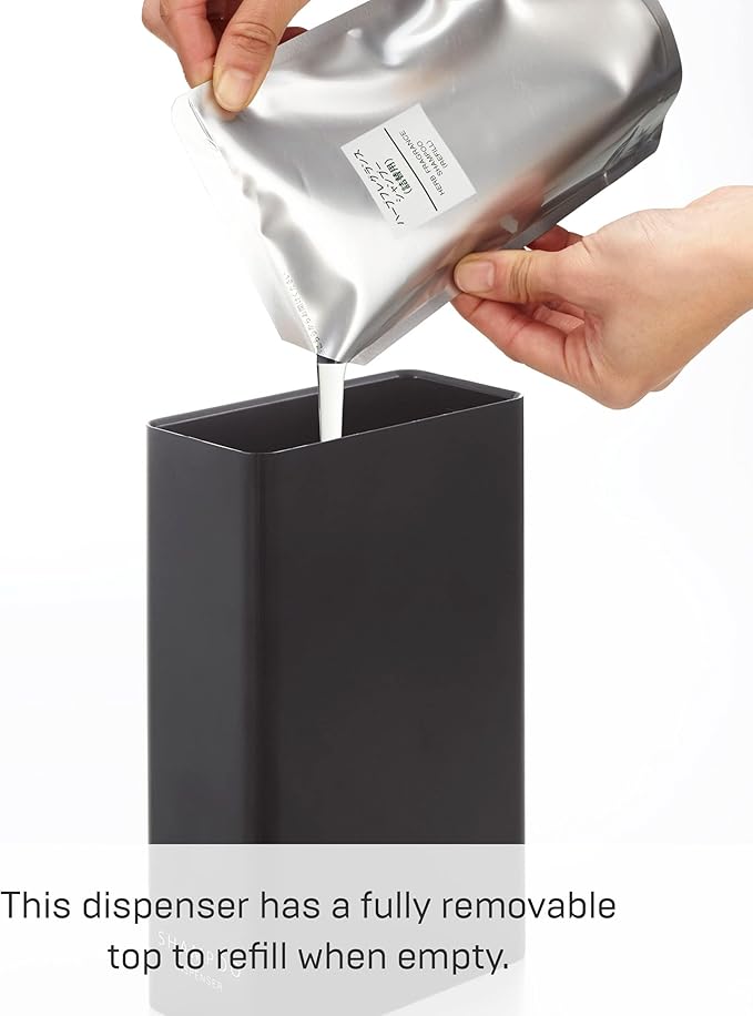 Yamazaki Tower Shampoo Dispenser Black Rectangular