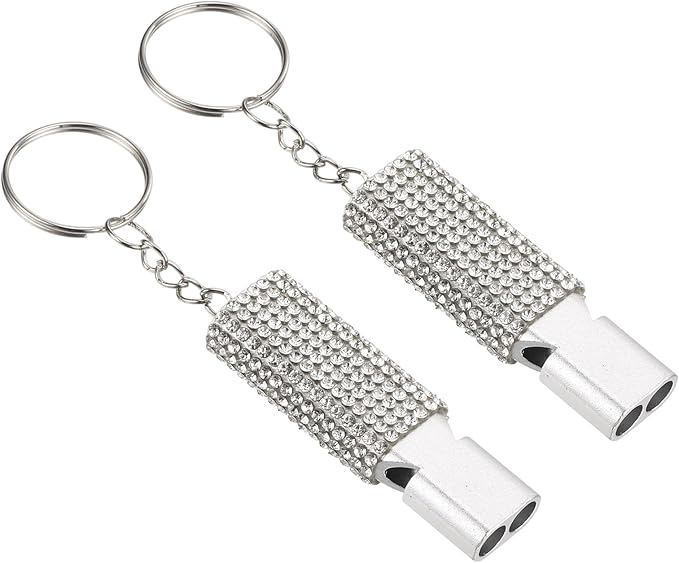 PATIKIL Emergency Whistle with Keychain, Bling Safety Survival Whistles Rescue Signaling Loud for Outdoor Camping Hiking Boating Hunting Fishing
