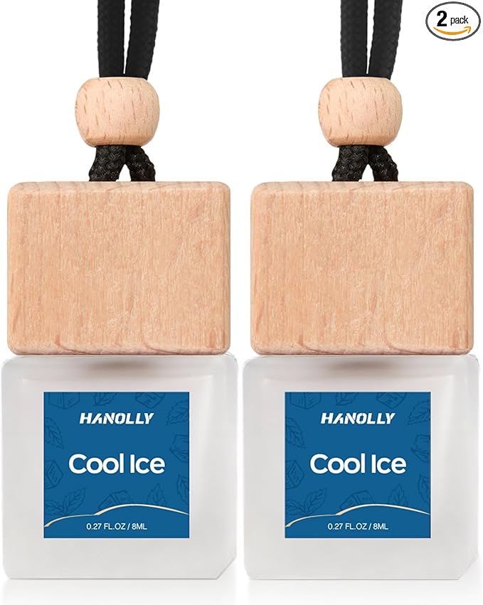 Car Air Freshener Hanging 2 Pack – Cool Ice Car Freshener Diffuser, Fall Car Air Freshener for Women and Men, Lasting up to 45 Days.0.27 FL OZ/8ML